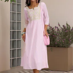 Libas Embroidered A-Line Midi Dress image 5