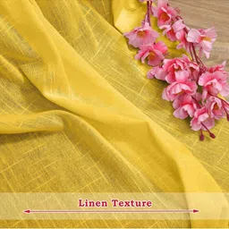 THE LINEN COMPANY Yellow Set of 2 Sheer Long Door Curtain image 5