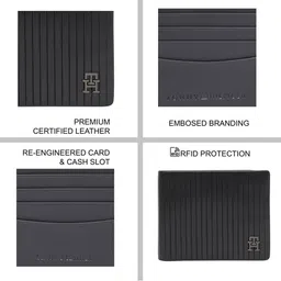 Tommy Hilfiger Men Woven Design Leather Two Fold Wallet image 2