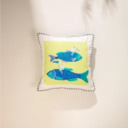 FREEDOM TREE Sea Green & Yellow Square Cushion Covers-image-64