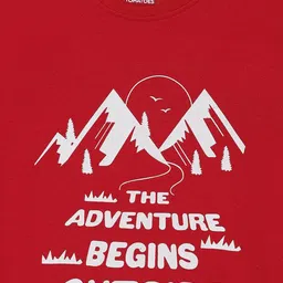 Lil Tomatoes Boys Red Cotton Printed Tshirts image 2