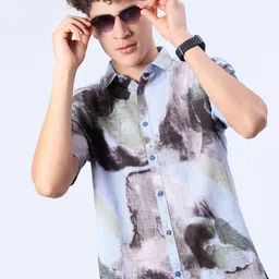 V-Mart Men Abstract Printed Spread Collar Cotton Casual Shirt-image-26