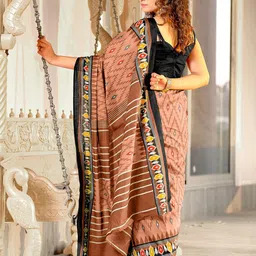 HMP Fashion Ethnic Motifs Printed Ikat Saree image 3