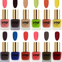VOLO Set Of 12 Velvet Matte Nail Polish - 8 ml Each -Wine-Coral-Red-Neon-Orange-Coffee-picture-37