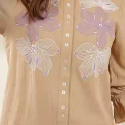 ZUMMER Embroidered Shirt Collar Shirt With Trousers Co-Ords image 5