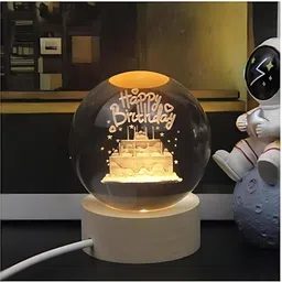 shopparly D Crystal Happy Birthday Lamp Engraved Crystal Ball LED Night Night Lamp-picture-45