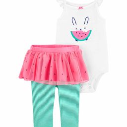 Carter's 2-Piece Watermelon Onesie & Tutu Pant Set - White Pink-picture-40