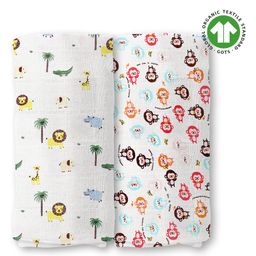 Mom's Home Cotton Muslin Swaddle Wrapper Pack of 2 - White-picture-0