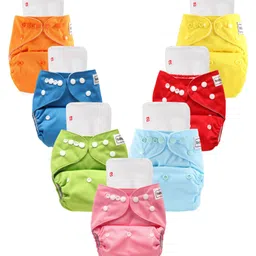 Babyhug Washable & Reusable Cloth Diaper with Inserts - Pack of 7-picture-28