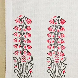 DESIGN GAATHA Pink & White 2 Pieces Floral Printed 210 GSM Cotton Hand Towels image 3