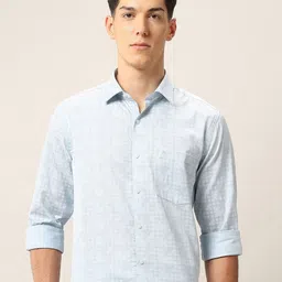 Arrow Men Manhattan Slim Fit Geometric Printed Spread Collar Pure Cotton Formal Shirt-image-28