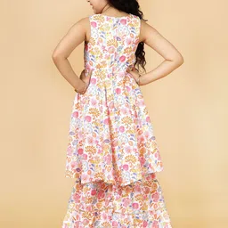 A.T.U.N. Girls Floral Printed Regular A-Line Kurta with Sharara image 5