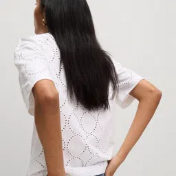 Marks & Spencer Women Printed Drop-Shoulder Sleeves Pockets T-shirt image 5