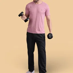 Jinfo Men Solid Round Neck T-shirt image 4