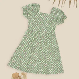 Pantaloons Junior Floral Print Puff Sleeve A-Line Dress-picture-24