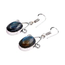 AAR Jewels Rhodium-Plated Brass Chalcedony Drop Earrings image 1