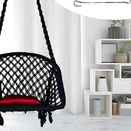 Swingzy Black Hammock Hanging Swing With Cushion image 4