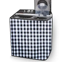 The Furnishing Tree Washing Machine Cover Gingham Pattern Black & White Compatible for Whirlpool 7. image 4