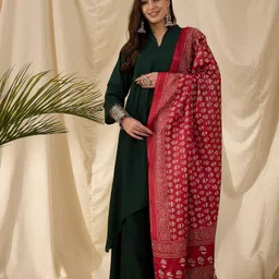 InWeave Women Regular Kurta with Palazzos & With Dupatta-picture-41