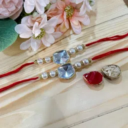 jn handicraft Designer Kundan Couple Rakhi-picture-25