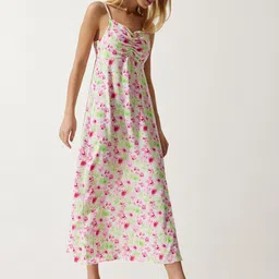 Happiness istanbul Floral Printed Empire Midi Dress-picture-12