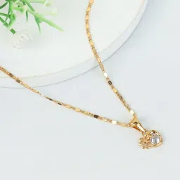 GARNISHA Women Gold-Plated Heart Shaped Pendant With Chain-picture-32
