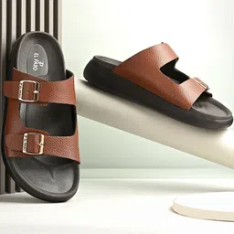 El Paso Men Tan Synthetic Slip-On Comfort Sandals-picture-34