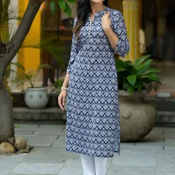 AKS Women Geometric Printed Kurta image 5