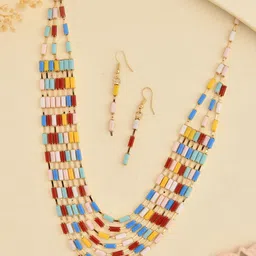 DIVASTRI Gold-Plated Cubic Zirconia Stone Studded Jewellery Set-picture-44