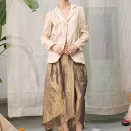 RAAS LIFE Striped V-Neck Blazer With Skirt Co-Ords-picture-32