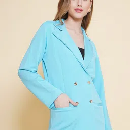KATLINE Double-Breasted Notched Lapel Casual Blazer image 3