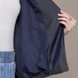 Label Ritu Kumar Floral Embroidered Open Front Jacket image 5