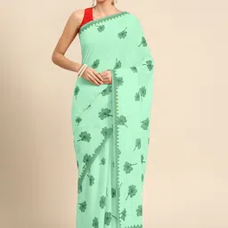 BUTA BUTI Floral Pure Cotton Saree-picture-10