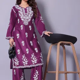 rudralifestyle Women Cotton Rayon Kurta Palazzo Set image 4