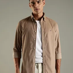 Tommy Hilfiger Men Textured Button-Down Collar Cotton Casual Shirt-image-24