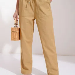Tokyo Talkies Women Solid High-Rise Trousers-image-51