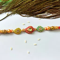 House of Pataudi Kundan Beaded Thread Rakhi-picture-31