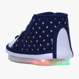 Chiu Dots Print LED Booties With Chu Chu Musical Sound - Navy Blue image 4