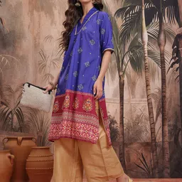 Sangria Gotta Patti Geometric Printed Kurta image 2