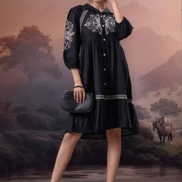 all about you Embellished Embroidered A-Line Dress image 3