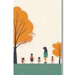 nestroots Children's Joyful Outdoor Playtime White 4 Pieces Floral & Botanical Wall Art image 4