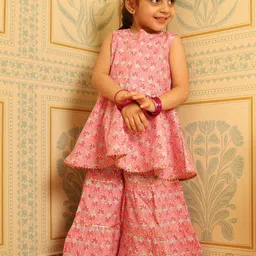 YK Girls Floral Printed Regular Kurta with Sharara-picture-25