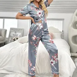 NIJANAND TEXTILE Women Floral Printed Night suit-picture-33
