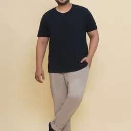 John Pride Men Regular Fit Easy Wash Plus Size Trousers image 2