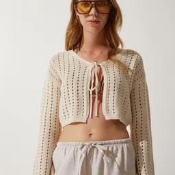 Happiness istanbul Women Crop Cardigan-picture-29