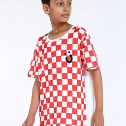 UMILDO Boys Checked Polyester Round Neck Tshirts image 4