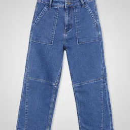 Purple United Kids Girls Flared Mid-Rise Low Distress Jeans-image-64