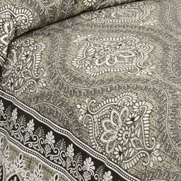 Lali Prints Grey & White Ethnic Printed 210 TC Cotton King Bedsheet Set 2.36 m x 2.75 m image 4