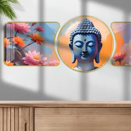 Aura Pink & Blue 1 Piece Wood Religious Wall Paintings-picture-13