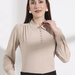 FITHUB Women Puff Sleeve Shirt Style Top-picture-5
